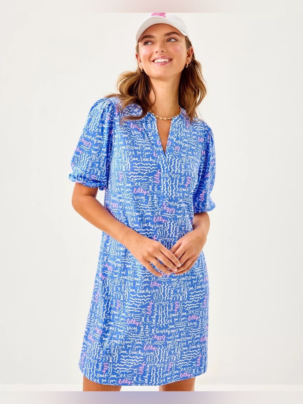 Lilly Pulitzer Colson Dress Women Size XL A-Line Cotton Swim Cover Sleep V-Neck